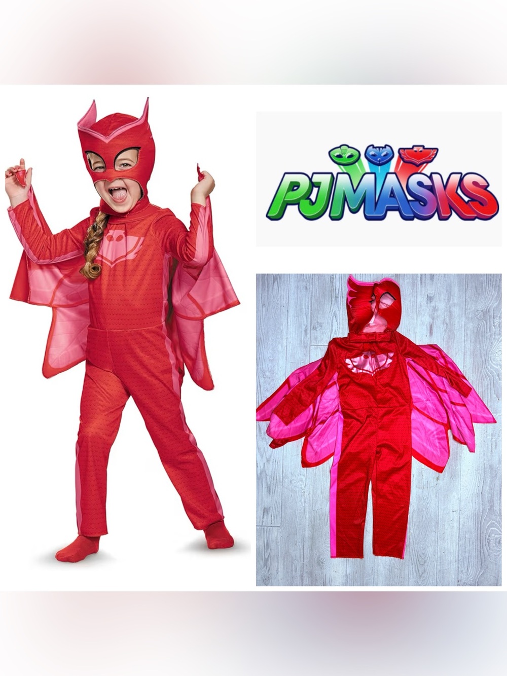 Disguise PJ Masks Owlette halloween Costume Owlette Cosplay 3-4t